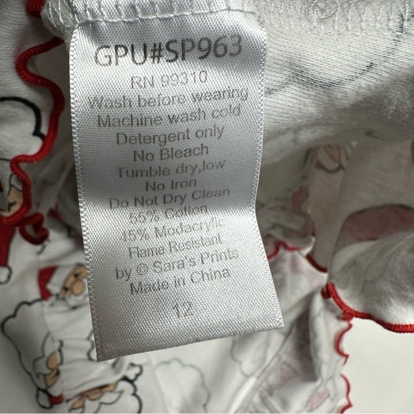 Sara’s prints Santa’s face print girls pajamas dress size 12 - Picture 6 of 7